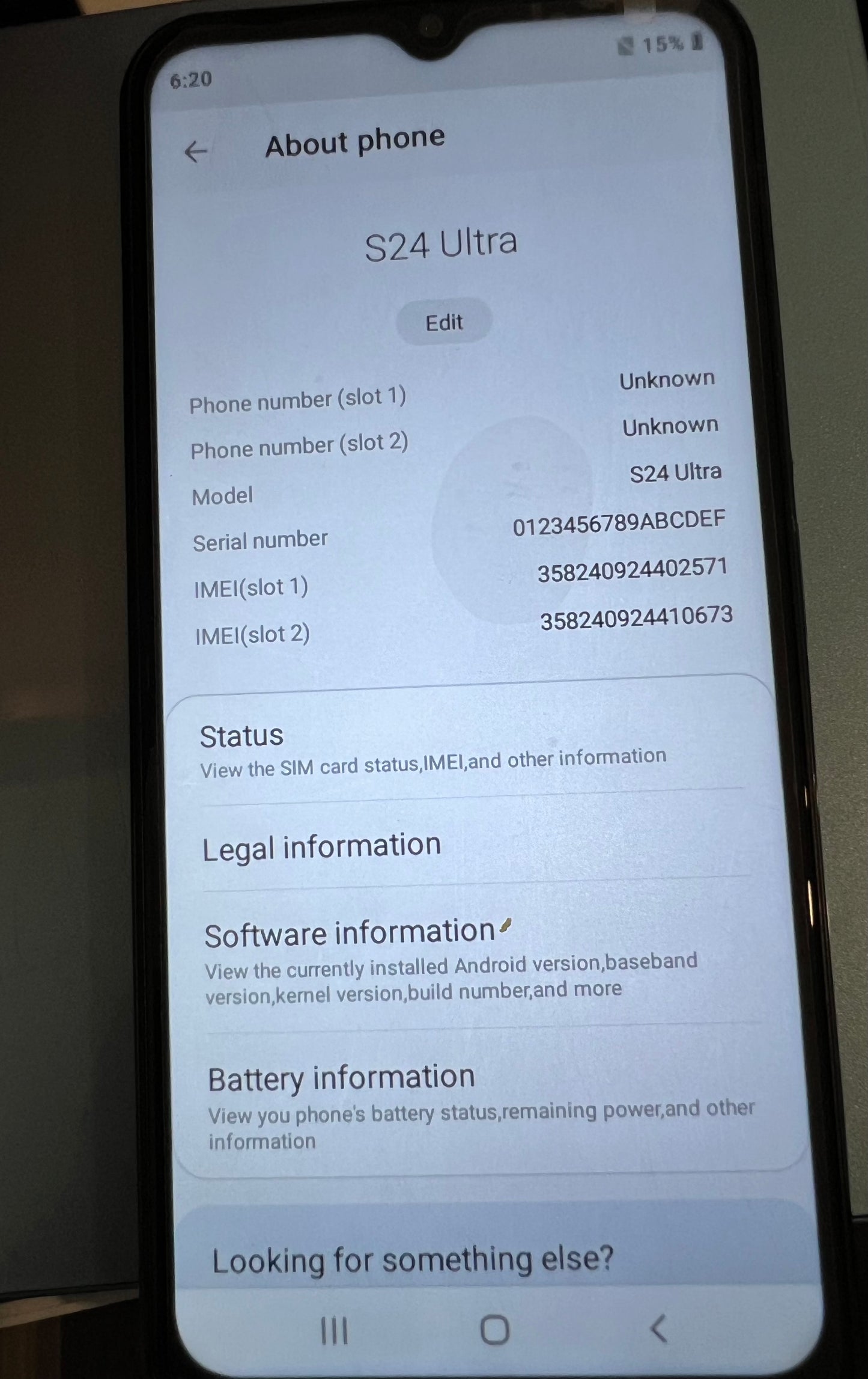 S24 Android Phone, slight crack